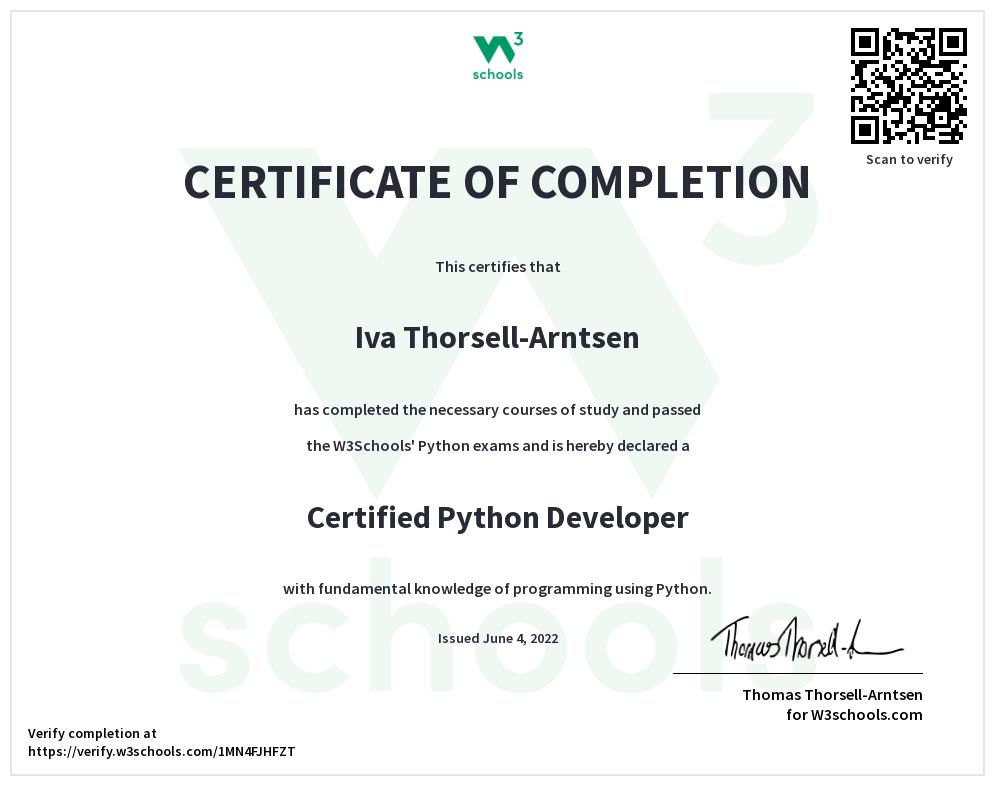 Python Certificate